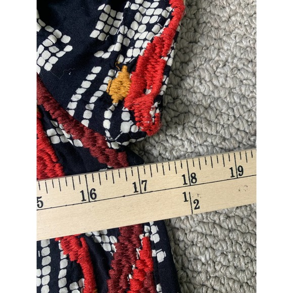 Anthropologie Floreat Womens Dress XS Black Geometric Beaded Fringe Abelia Boho - Picture 10 of 14